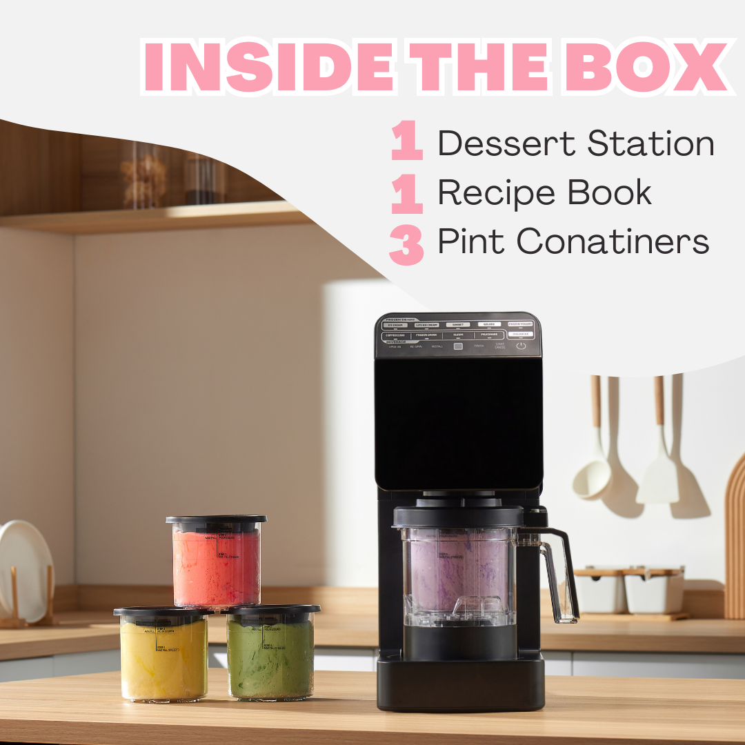 Dessert Station™ Black with 3 Pints, 11 Mode Frozen Treat Maker