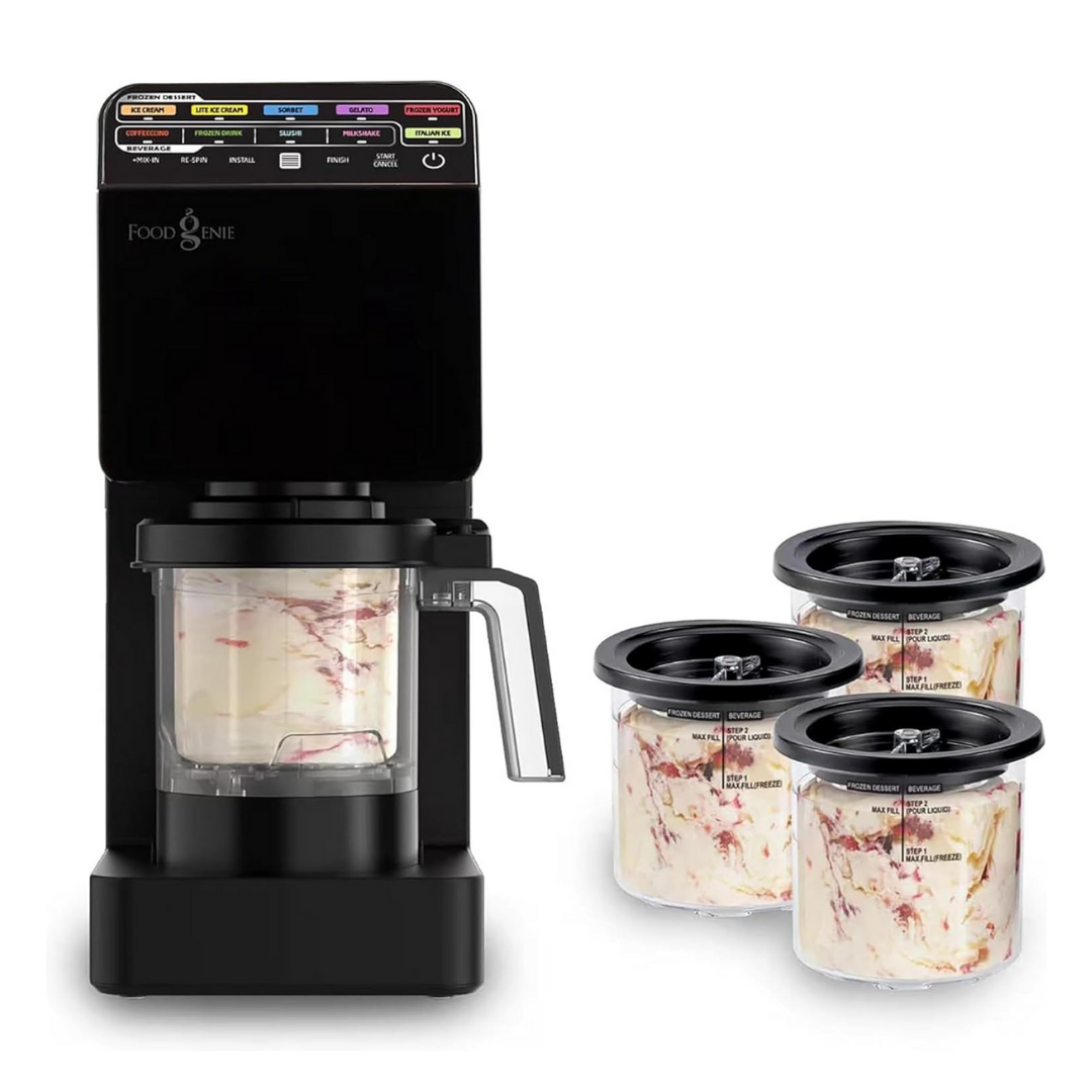 Dessert Station Black with 3 Pints, 11 Mode Frozen Treat Maker